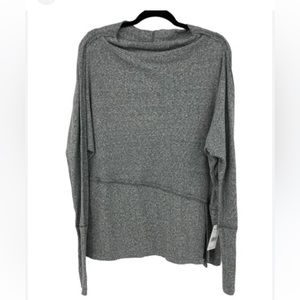 Free People We The Womens Size XS Top Londontown Thermal Heather Gray Ribbed